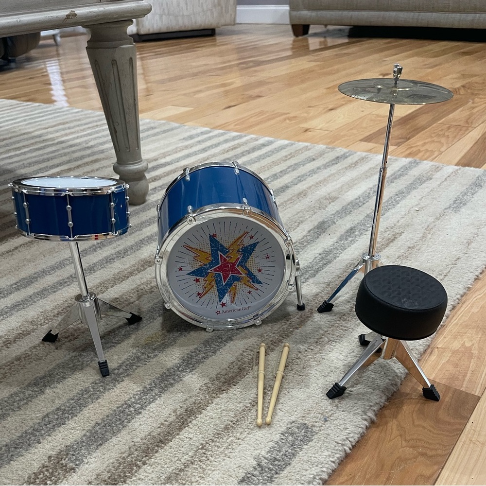 American Girl doll Logan’s drum set